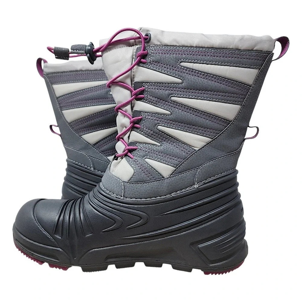 Merrell Snow Boots 5M Kids 6.5 Wom Snow Quest Lite 3 Grey Purple Waterproof 400g